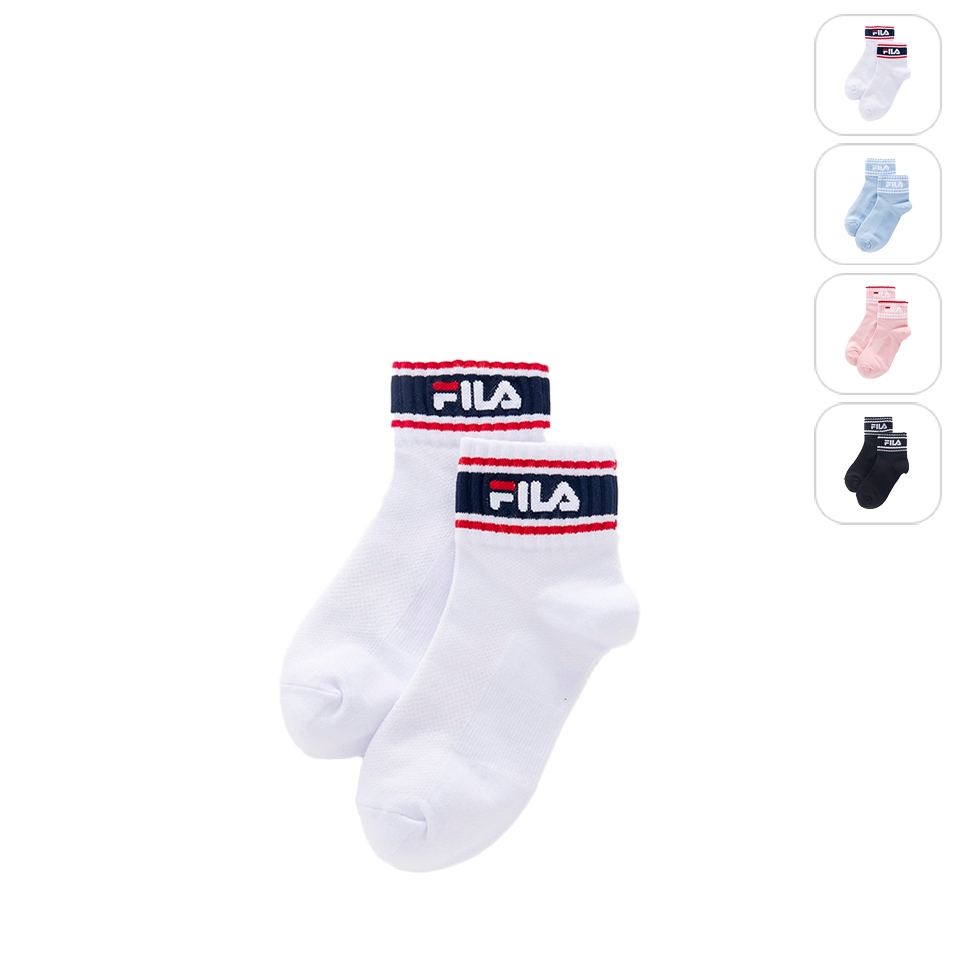 【FILA】基本款薄底短襪-白 SCX-5005-WT