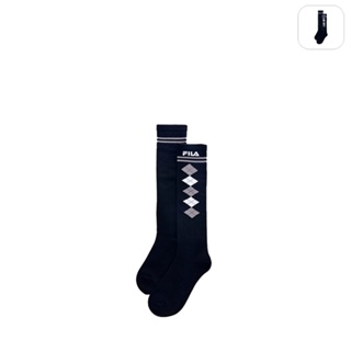 【FILA】基本款棉質長筒襪-黑 SCX-5303-BK