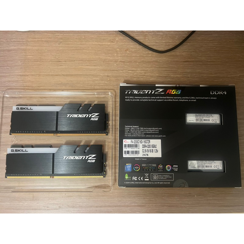 G.SKILL 芝奇 神條 幻光戟 DDR4 3200MHz 雙通道 共兩組32G (8G*4) 不分售 焰光戟 參考