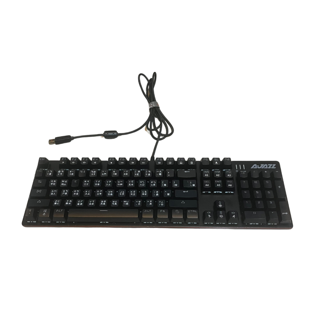 ❮二手❯ AJAZZ 黑爵 機械戰警 合金版幻彩機械遊戲鍵盤 黑色青軸 電競鍵盤 鍵盤 有線鍵盤 機械式 採用懸浮式機身
