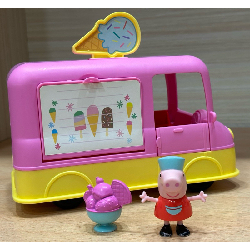 （二手玩具）Peppa Pig 粉紅豬小妹 冰淇淋車音效遊戲組  佩佩豬 粉紅豬 小豬佩奇 冰淇淋車 兒童玩具車