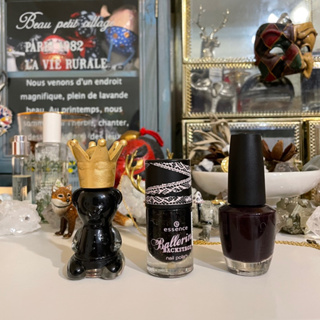 韓國 Kiki bear essence OPI 黑色暗色系酒紅深紫亮粉指甲油 特價現貨