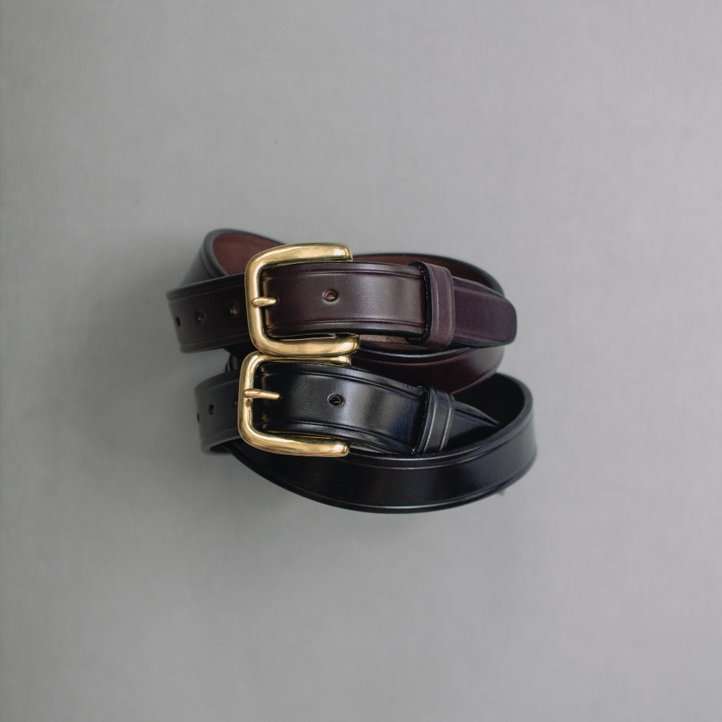 《白木11》 TORY LEATHER 1 1/4" BRASS BUCKLE PLAIN BELT 美國製 銅釦 皮帶