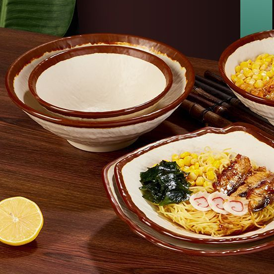 ❤川島❤ 日式面碗 密胺餐具 面碗 湯碗 拉麵碗 泡麵碗 大碗 碗公 碗 沙拉碗 米飯碗 四方盤 淺盤