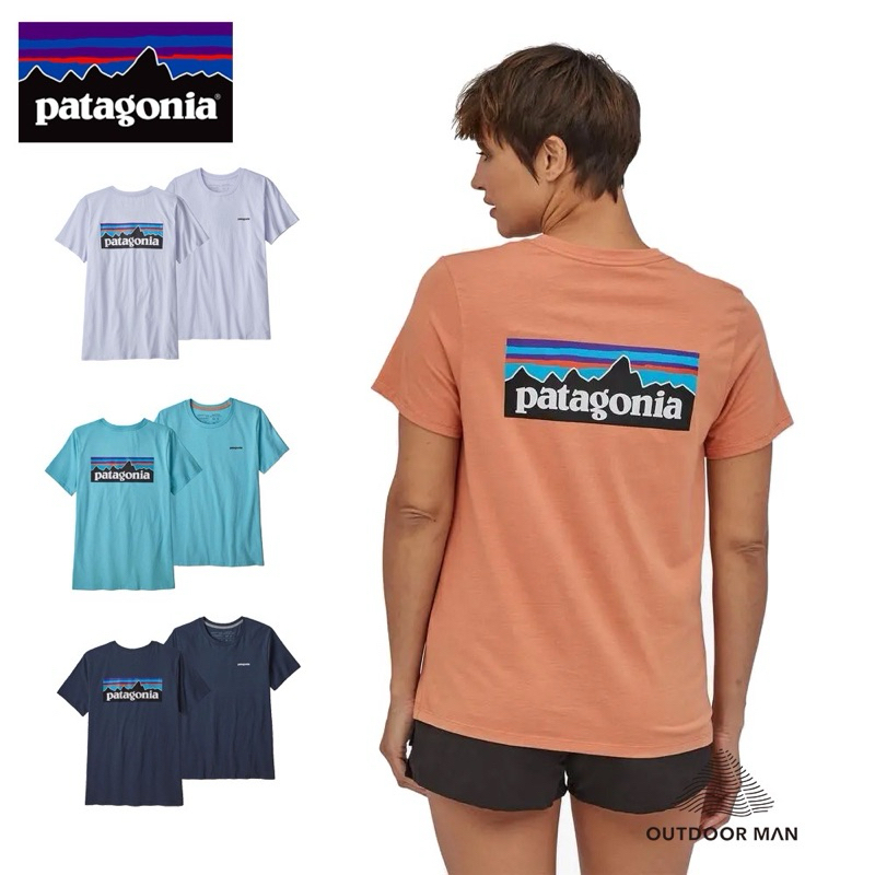 （二手）Patagonia 女款 P-6 Logo Organic Crew 短袖T恤 白色 M號