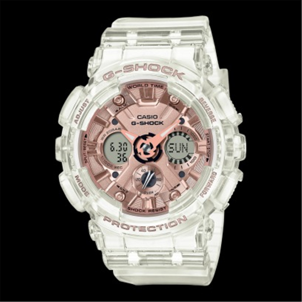 CASIO 卡西歐 G-SHOCK 雙顯女錶 樹脂錶帶 半透明 (GMA-S120SR) [秀時堂]