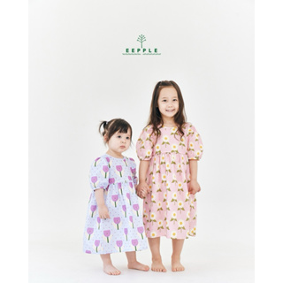 粉圓媽⭕️韓國空運童裝✨塗鴉滿版棉麻洋裝(EE)公主袖洋裝 夏日花花洋裝 滿版洋裝 姐妹裝