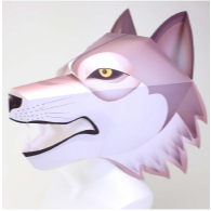 004紙模型大野狼的頭套面具