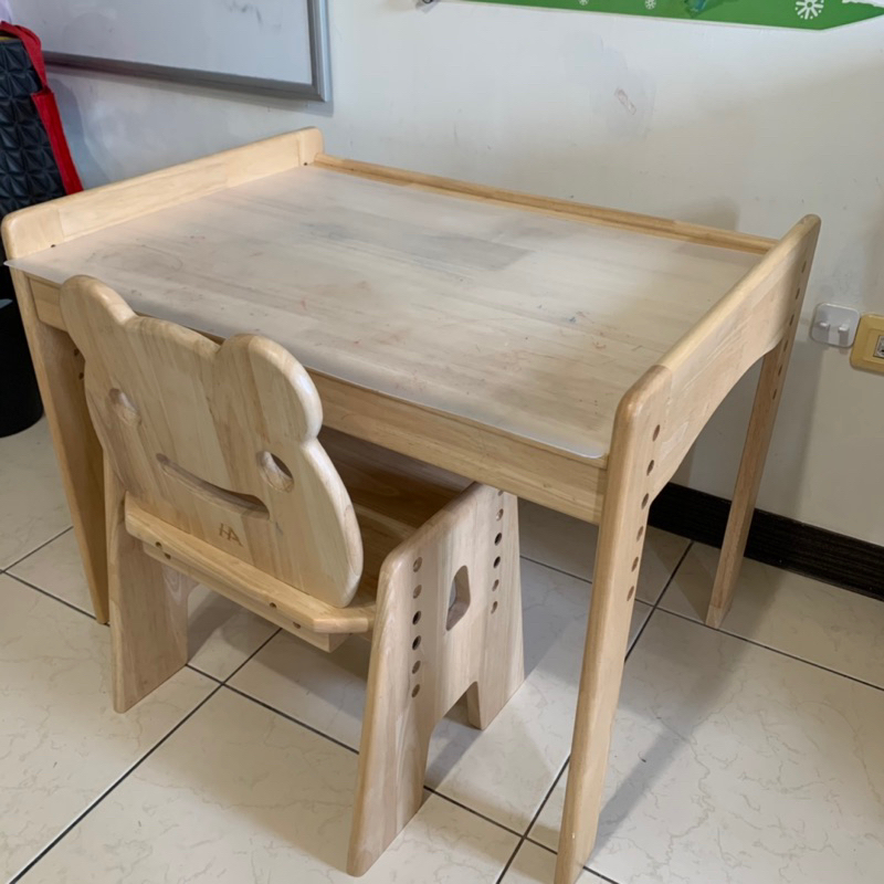 台中 8成新 二手 環安傢俱 加大款 書桌 幼兒成長桌椅組 兒童桌椅 餐桌椅 陪讀椅 實木桌 實木椅 椅子 桌子