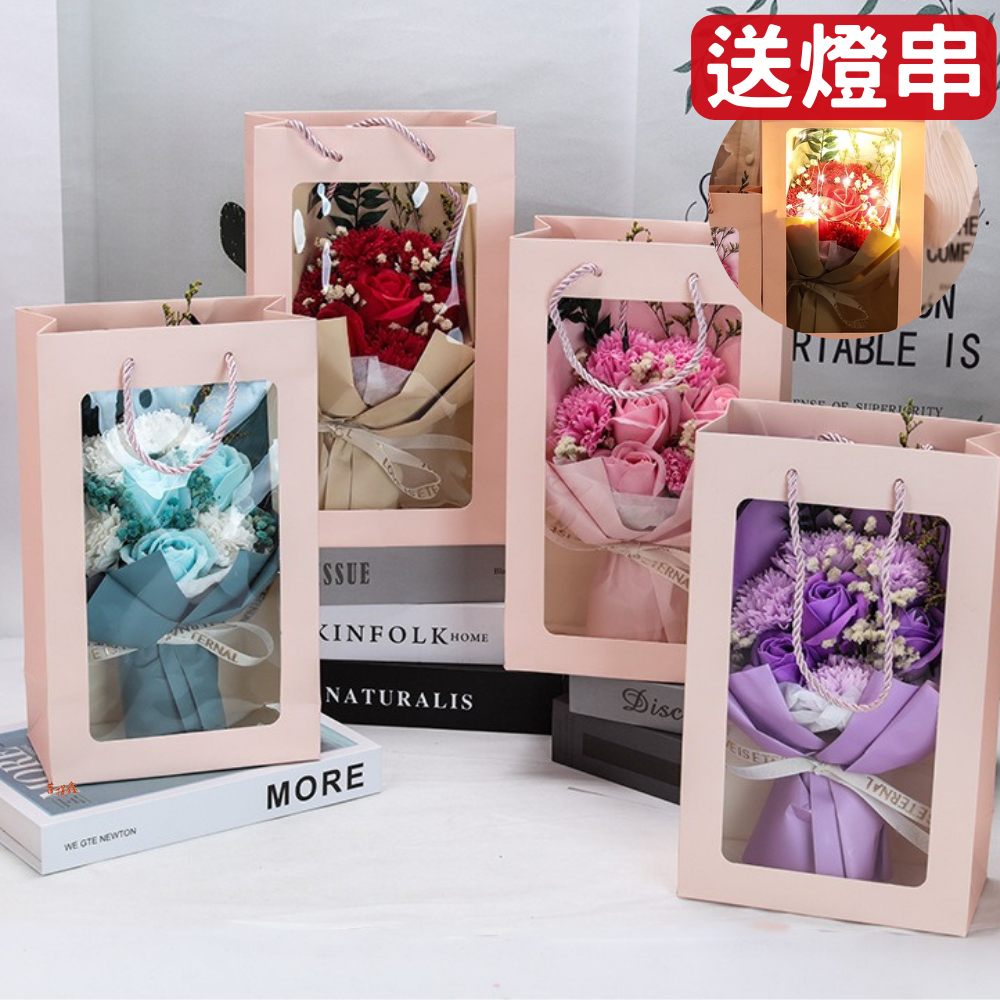 台灣現貨 永生花束 玫瑰香皂花束 乾燥花 畢業花束 母親節花束 滿天星 玫瑰花 康乃馨乾燥花 小花束 求婚 告白 情人節