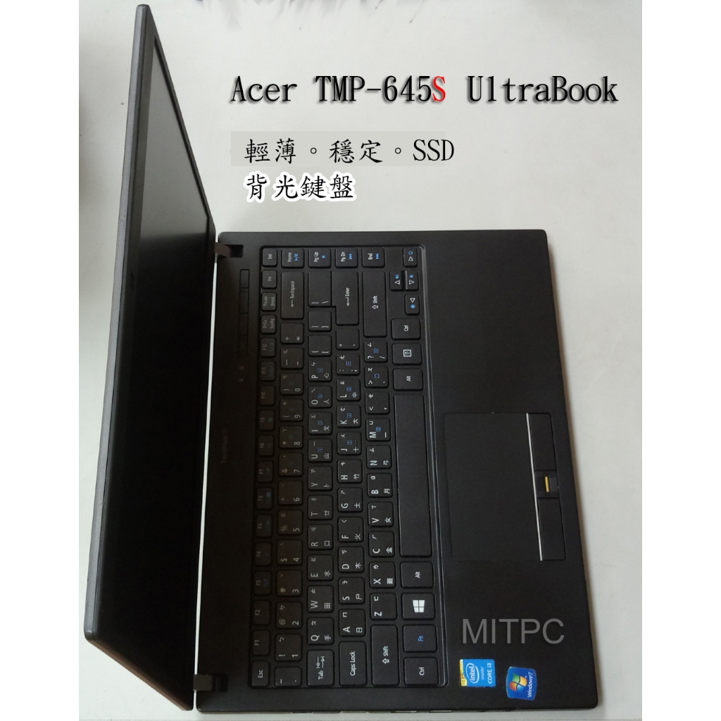MITPC*acer宏碁 TravelMate 鍵盤發光輕薄筆電 送滑鼠14.1" TMP-645S UltraBook