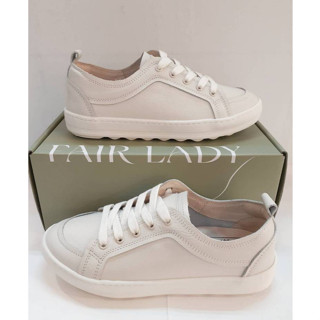[kikishoes] 【FAIR LADY】經典熱銷軟實力 復古免綁帶平底休閒鞋 奶油 (502489)臺灣製
