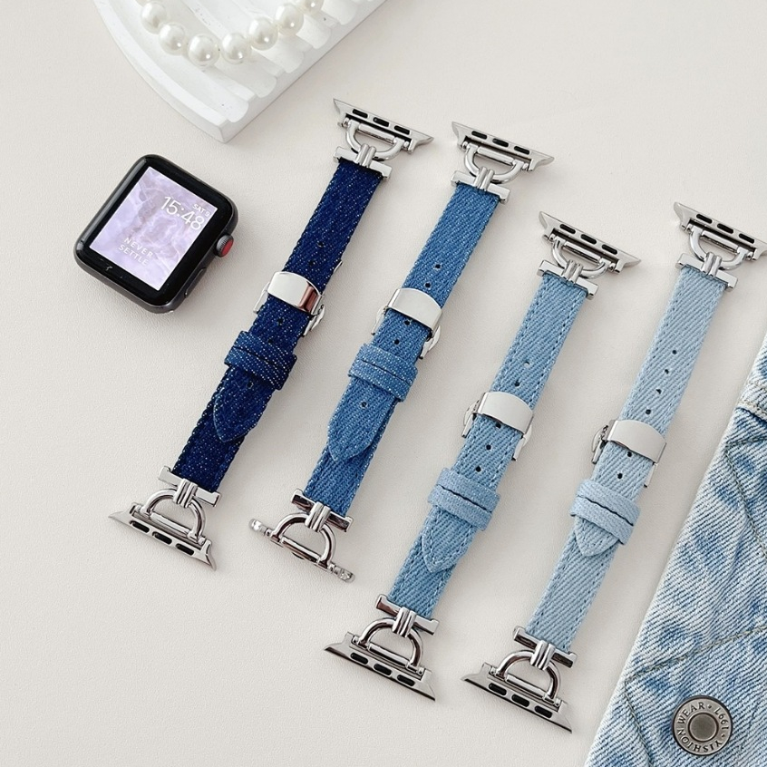 【牛仔很忙】APPLE WATCH錶帶 新款牛仔藍蘋果手環錶帶 SE S8 S9 iwatch全系列錶帶 49mm錶鍊