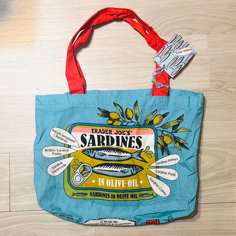 美國 Trader Joe’s 沙丁魚購物袋 美式復古購物袋