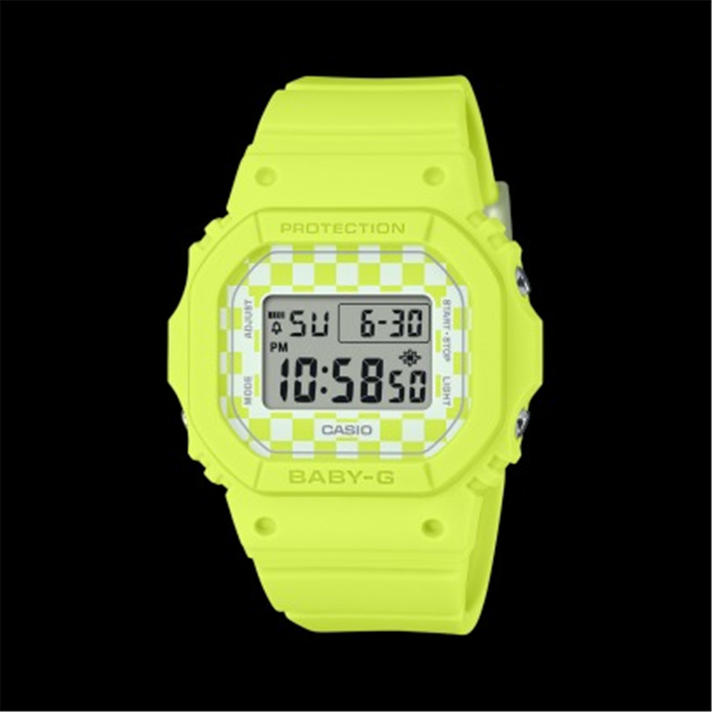 CASIO 卡西歐 BABY-G 滑板潮流系列 休閒 方形 電子腕錶 - 螢光黃 (BGD-565GS-9)[秀時堂]