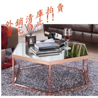 SkogLiv MIT【在臺現貨】【A0016835】透明六角茶几 客廳桌 玻璃茶幾 防爆玻璃 茶几 邊桌 咖啡桌