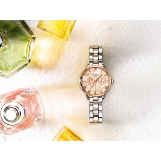 []錶子$行頭[] CASIO SHEEN 浪漫珍珠母貝 菱格晶鑽時尚 鋼帶腕錶-奢華粉(SHE-3055SPG-4A)