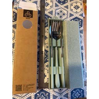 🍽️臺泥2024股東紀念品 環保餐具 湯匙🥄筷子🥢叉子 綠色收納盒 環保愛地球 （全新）