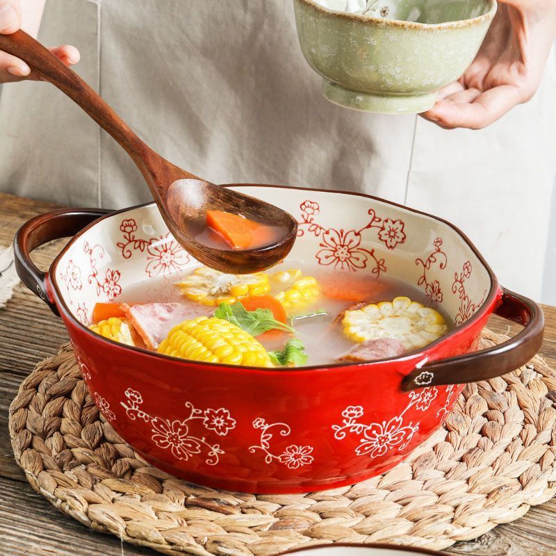 ❤川島❤ 日式陶瓷碗 雙耳碗 大號碗 湯碗 面碗 泡面碗 沙拉碗 水果碗 雙耳烤碗 焗烤盤 烤碗 烘焙用具