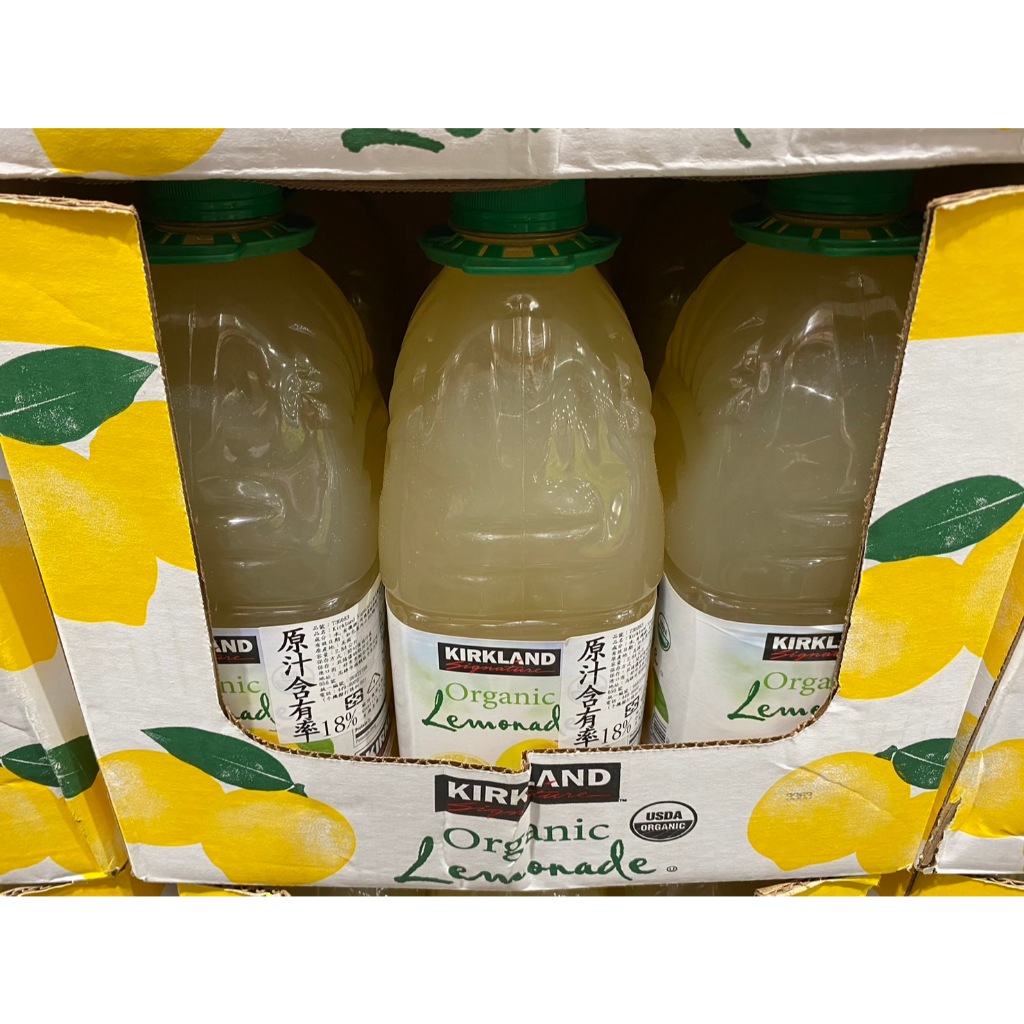 🚀2️⃣4️⃣🅷快速出貨🔥Costco 好市多代購 Kirkland 科克蘭 有機檸檬果汁飲料 2.84公升