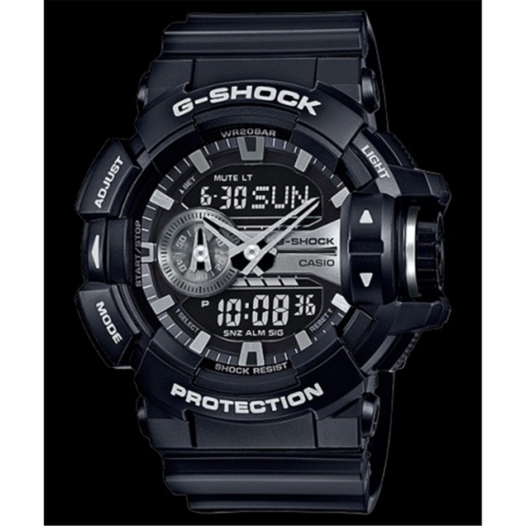 CASIO 卡西歐 G-SHOCK 鋼鐵裝甲手錶 -黑X銀(GA-400GB-1A)[秀時堂]