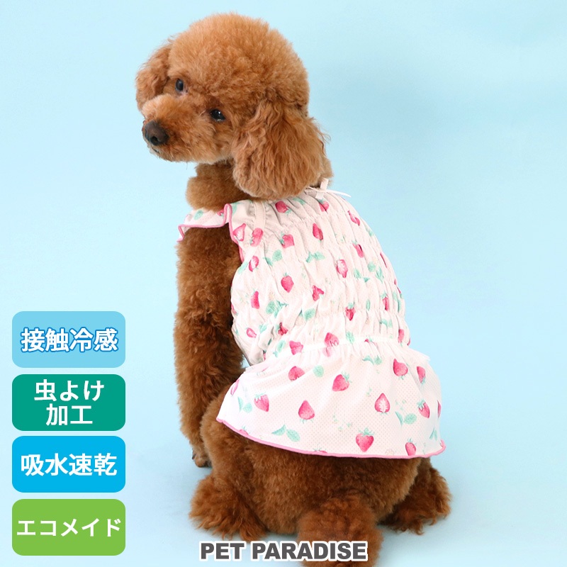 【PET PARADISE】寵物草莓涼感洋裝 (3S/DSS/SS/DS/S)｜PP 2024接觸涼感