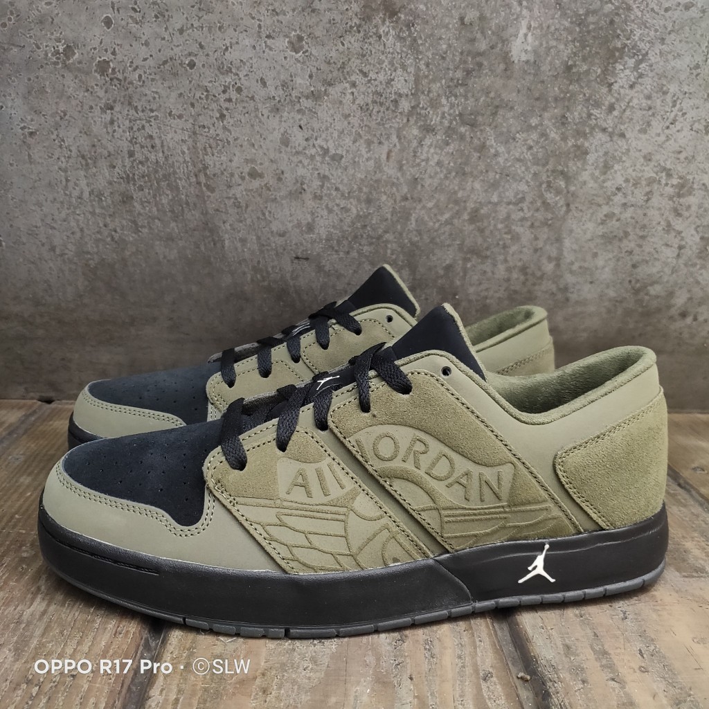 『 SLW 』DV5141-200 男 NIKE JORDAN NU RETRO 1 LOW 麂皮 休閒鞋 黑綠色 45