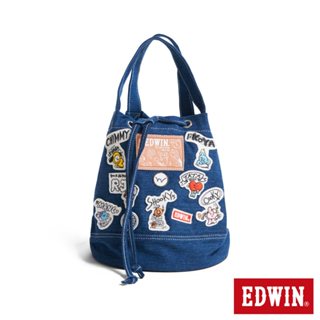 EDWIN BT21徽章水桶包(石洗藍)