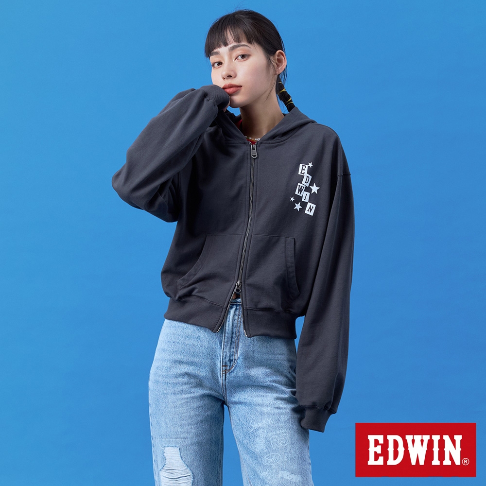 EDWIN BT21短版連帽外套(暗灰色)-女款
