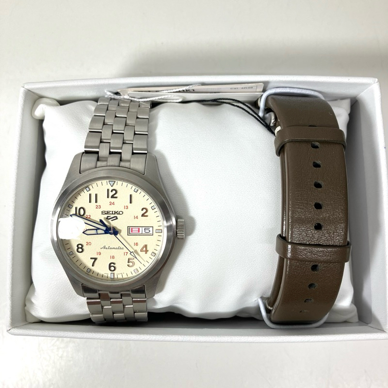 SEIKO 不銹鋼錶帶 附外盒、說明書、錶節 有使用痕跡 44R36-15L0 Silver*Beige 二手 寶物工廠