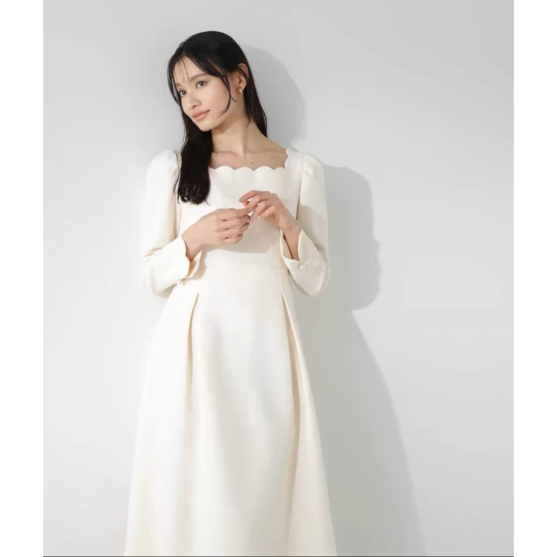 全新日系洋裝 花瓣領口 結婚登記小禮服