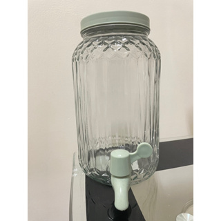 IKEA Sommarflader附龍頭飲料罐透明玻璃/淺綠色