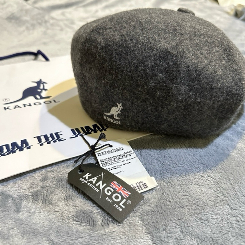 【近全新】KANGOL SMU Wool Galaxy貝雷帽 鴨舌帽 台灣 羊毛 灰色 帽子 s號