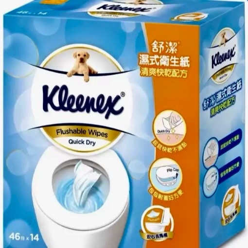 現貨 Kleenex 舒潔 濕式衛生紙 箱購  14入 46抽 阿Re小舖 (可刷卡 蝦皮代開發票)