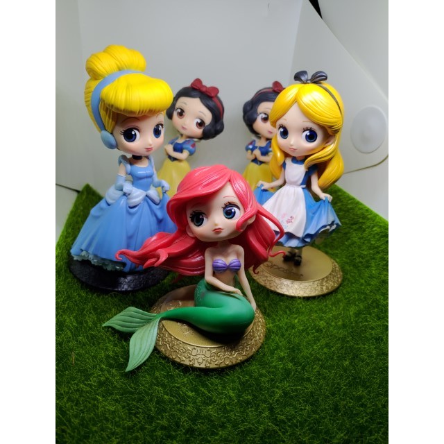 二手正版公仔 Qposket 迪士尼公主 5個一起賣 小美人魚 白雪公主 灰姑娘 愛麗絲夢遊仙境 Disney