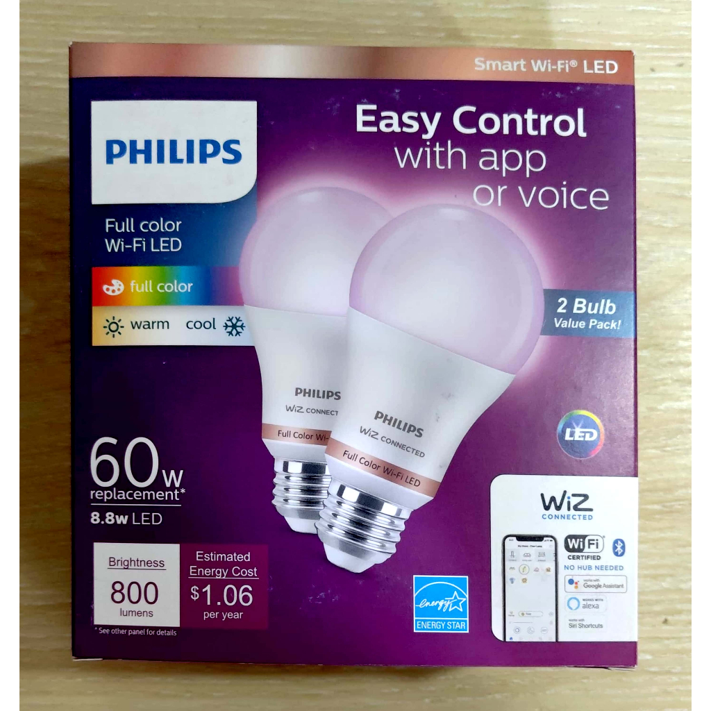 【全新未拆】Philips WiZ 飛利浦 Wifi E26 智慧燈泡 單入 彩光 燈泡 wifi燈泡 E27 彩色
