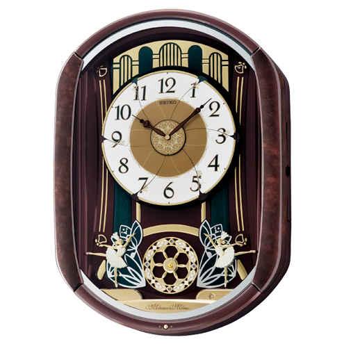 《 精準鐘錶 》日本 精工SEIKO 水晶旋轉擺飾小天使光控音樂報時 時鐘 掛鐘 QXM297B，QXM297