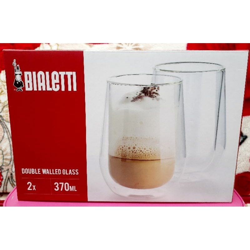 全新未使用 Bialetti 雙層玻璃杯兩入組370ml 咖啡杯 玻璃杯 水杯