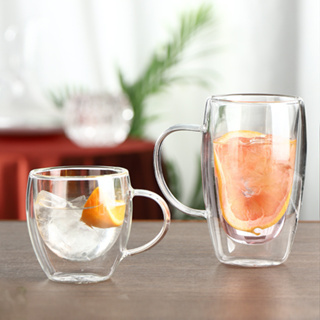 免運🔥 耐熱雙層玻璃杯 玻璃杯 雙層玻璃杯 耐熱玻璃 玻璃水杯 咖啡杯 隔熱杯 雙層杯 防燙杯 杯子