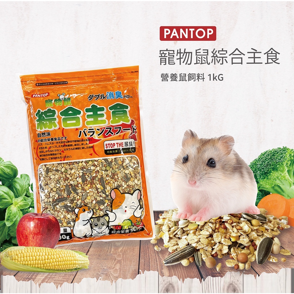 現貨🐭寵物鼠飼料 PANTOP邦比 寵物鼠綜合主食-鼠主食 老鼠 銀狐鼠 布丁鼠 三線鼠 楓葉鼠 黃金鼠 鼠飼料1kg