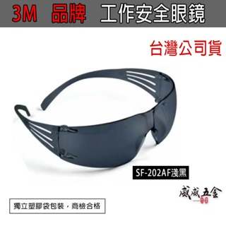 3M SF-202AF｜3M 淺黑色超輕量遮光型安全眼鏡 護目鏡 現代輕時尚工作眼鏡 輕型眼鏡｜台灣公司貨【威威五金】