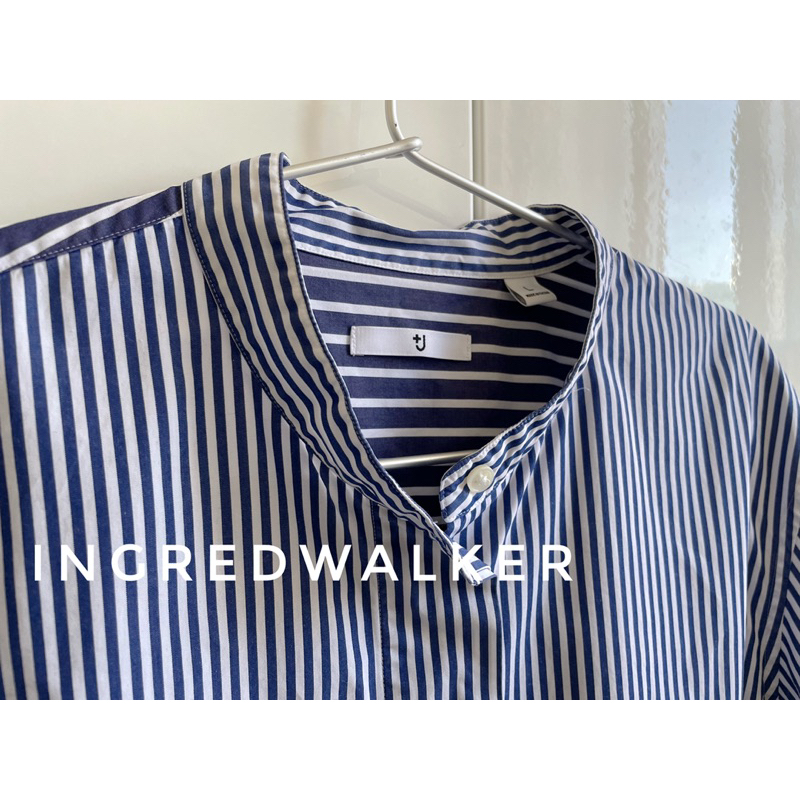 Uniqlo +J 深藍條紋長袖襯衫