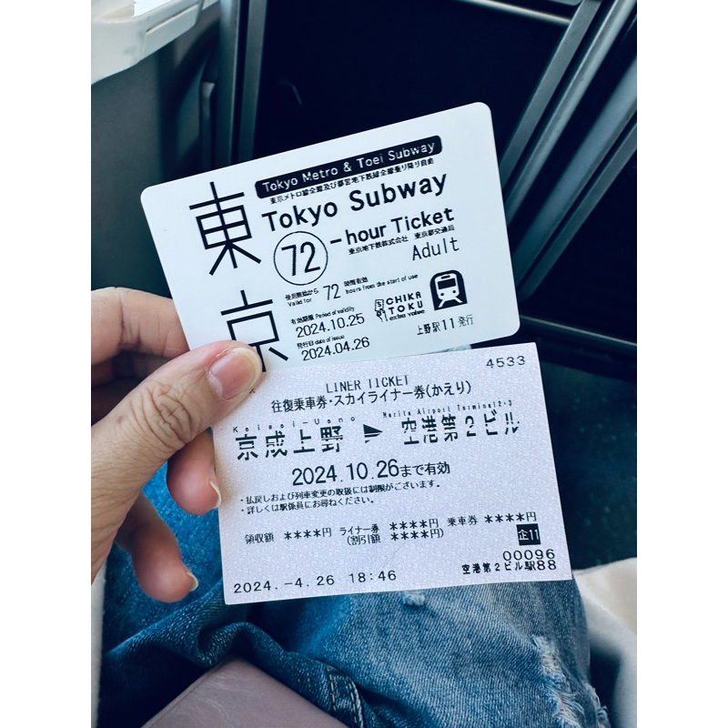 東京地鐵三日券72H+skyliner京城上野-成天機場