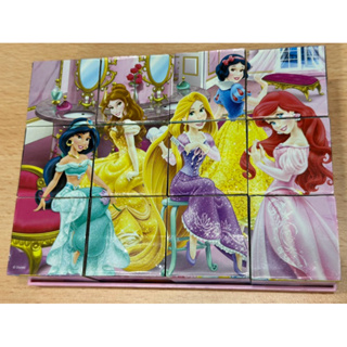 （二手拼圖）根華 公主亮亮六面拼圖 迪士尼公主 六面拼圖 12塊 經典公主 立體拼圖 教具 玩具