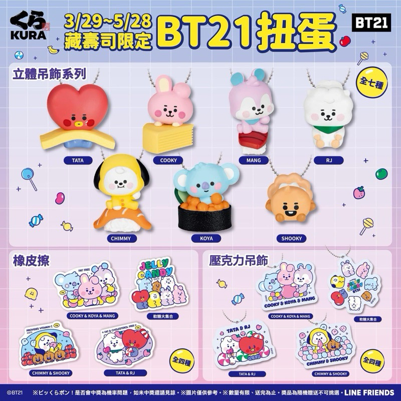 藏壽司BT21扭蛋 立體吊飾系列 RJ MANG