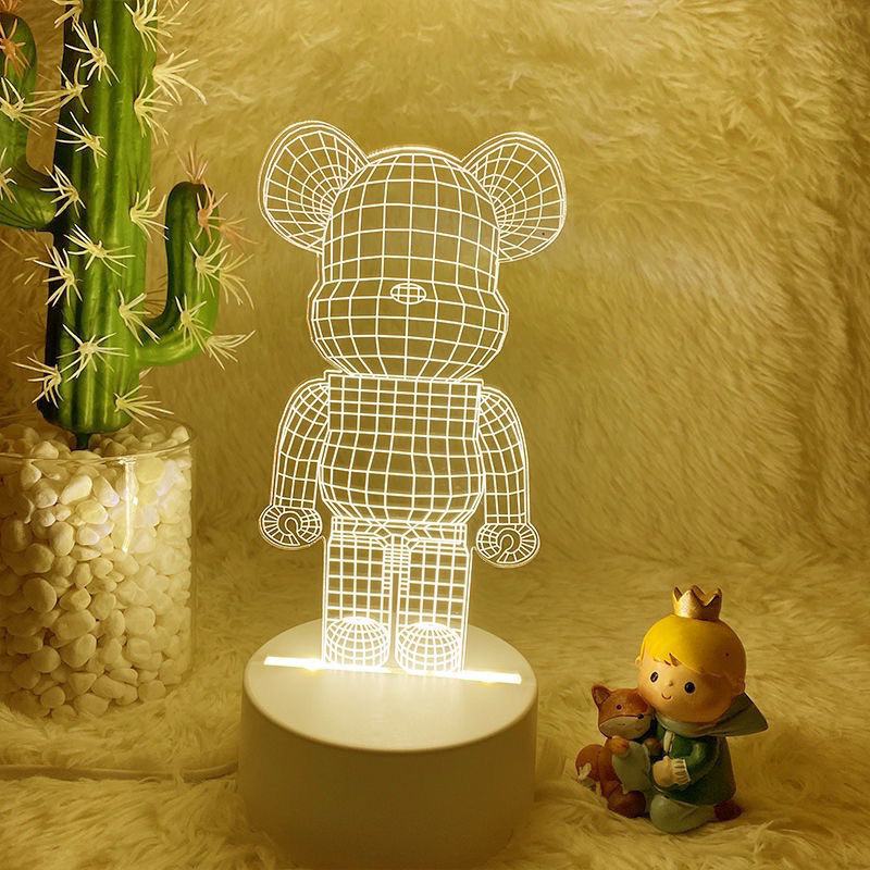 暴力熊3D夜燈USB插頭 LED小夜燈 裝飾燈 氣氛燈