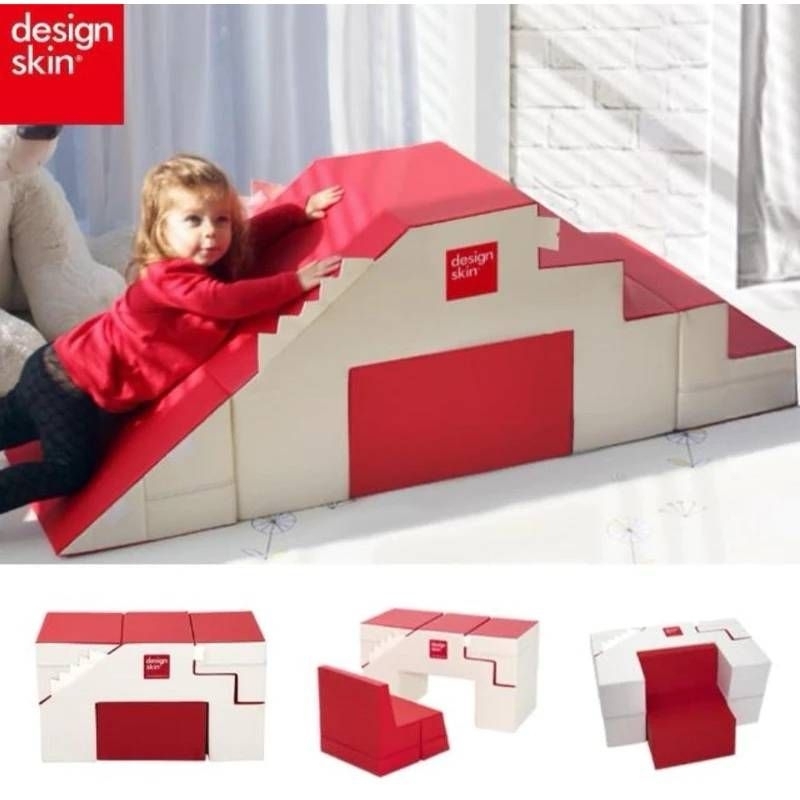 design skin溜滑梯（二手）變形沙發桌椅/兒童沙發-紅色