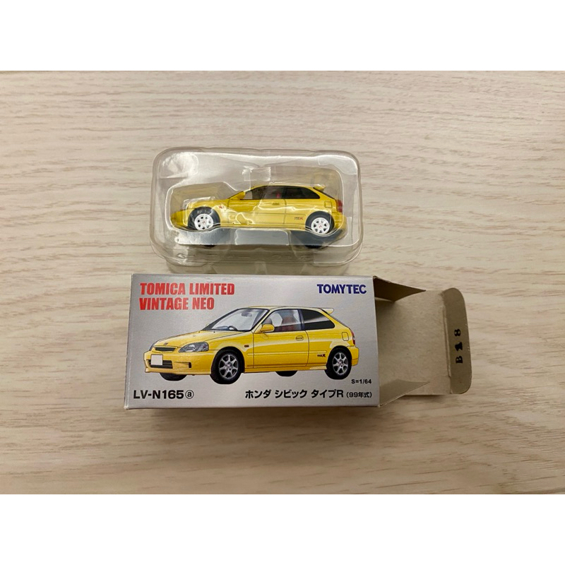 Tomytec LV-N165a Honda Civic ek9 typeR 黃色五門喜美Tomica