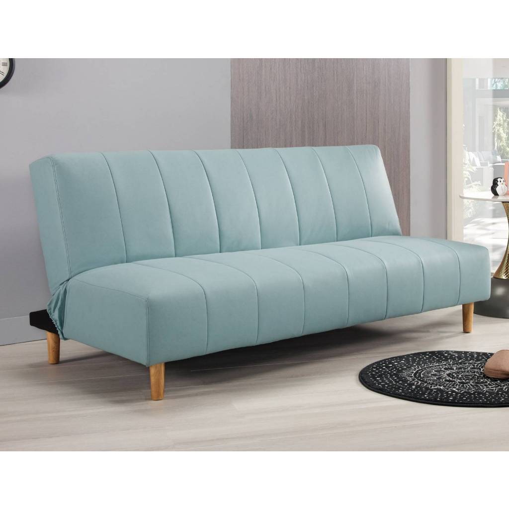【萊夫家居】CM-299-3：科技布沙發床【台中家具】雙人沙發 床墊 藍色雙人布沙發 布套可拆洗 科技布+實木骨架