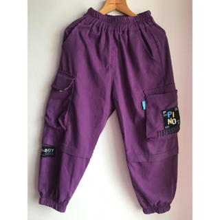 兒童 童裝 男童紫色休閒長褲120cm 工作褲工裝褲